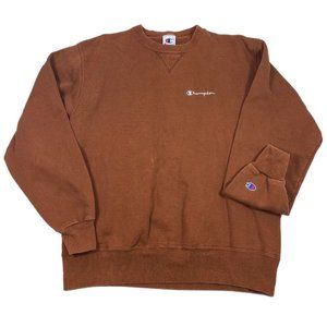 Vintage 90's Champion Longsleeve Crewneck Sweatshirt Chocolate Brown Size L RARE